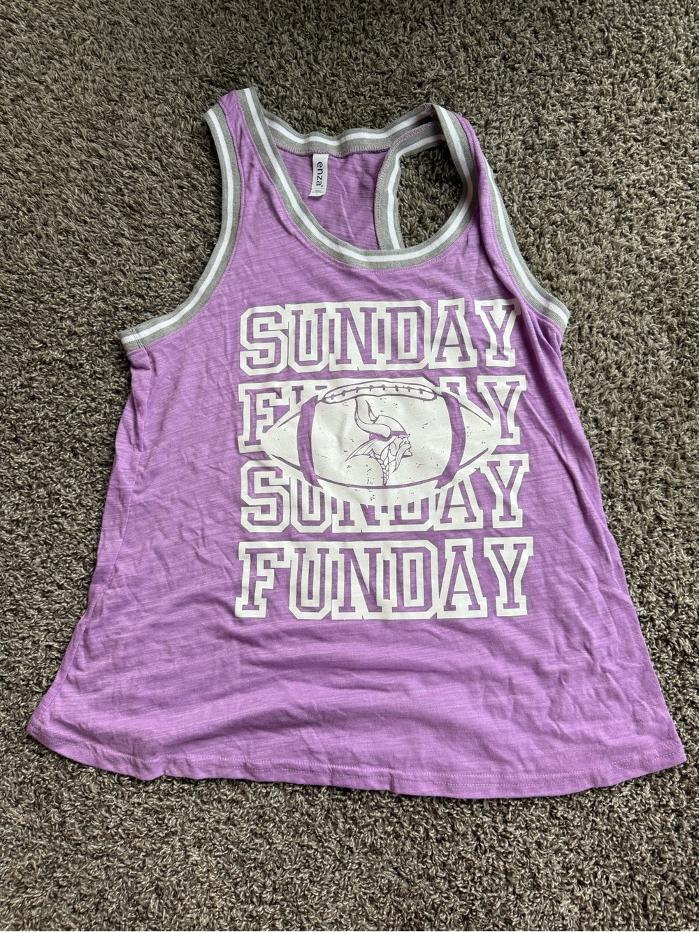 Women’s Sunday Funday Purple Graphic Tank Top MN VIKINGS
